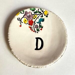 Anthropologie The Brick Kiln Pottery Shop “D” trinket tray